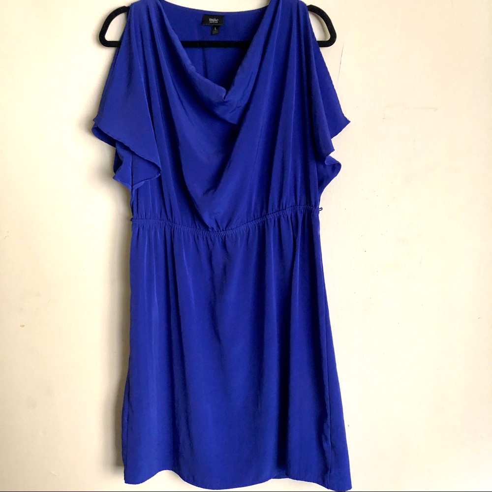 Mossimo royal blue cowl neck split sleeve dress